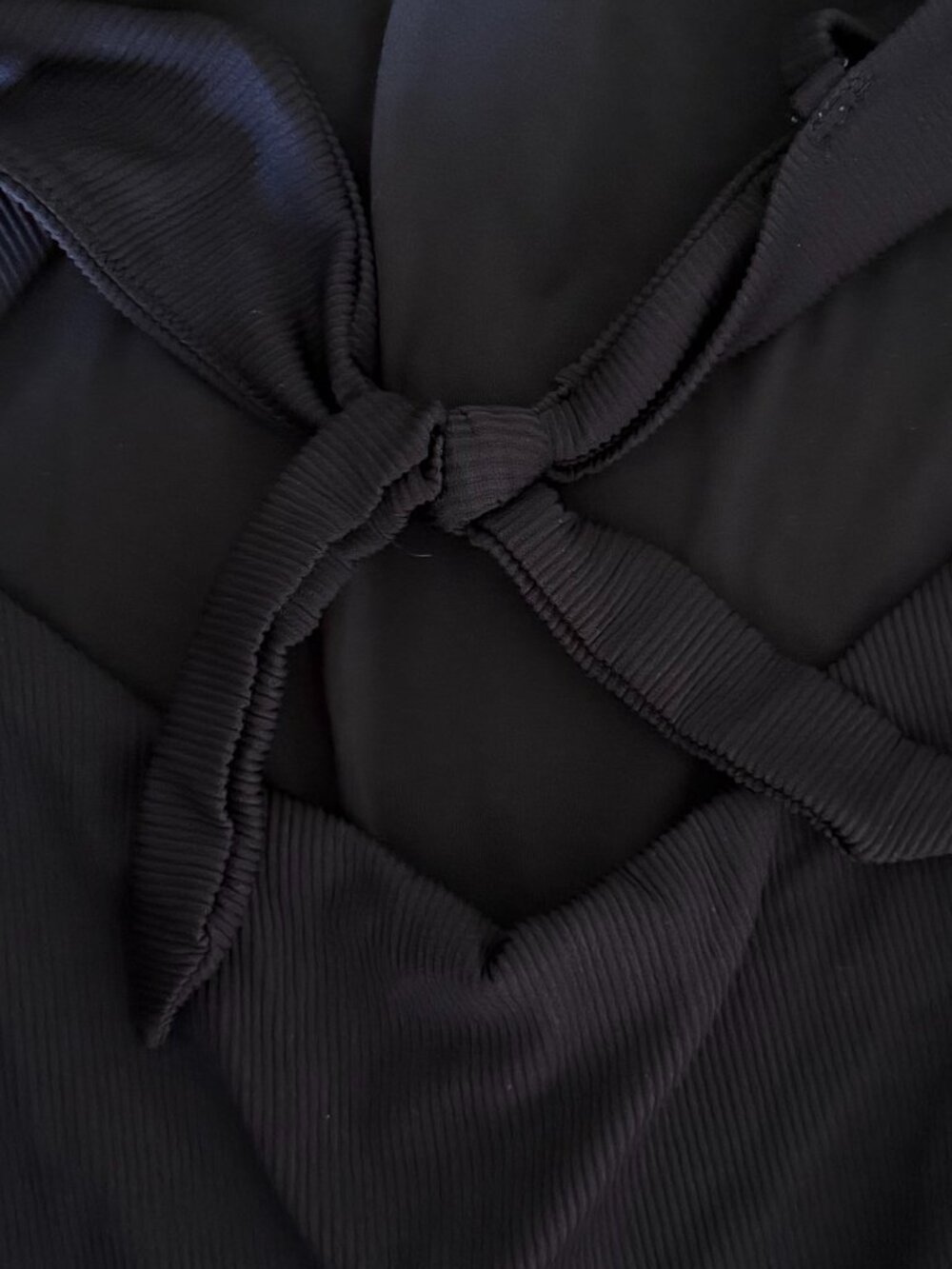 Aerie Large Long One Piece Full Coverage Black Ribbed Swimsuit - Picture 7 of 8